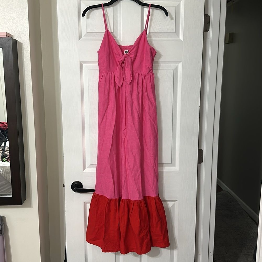 Tabitha Brown Tie Front Midi DressXS - Picture 2 of 7